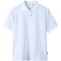蘑菇兔 MOREGOTO 男童polo衫短袖T中大童夏季上衣胖男孩白色翻领t恤胖孩子校服班服