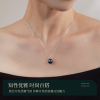 meluxe美奈 大溪地黑珍珠吊坠单颗海水珍珠皇冠吊坠 母亲节 【绿系-无瑕】10-10.5mm，18K金