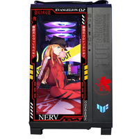 华硕 ASUSTUF GT502弹药库海景房机箱 常规无界版主题BTF背插天选吹雪姬动漫灯板台式机电脑机箱 EVA明日香主题(黑机箱+灯板)