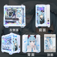 华硕 ASUSTUF GT502弹药库海景房机箱 常规无界版主题BTF背插天选吹雪姬动漫灯板台式机电脑机箱 猫羽雫主题(白机箱+灯板)