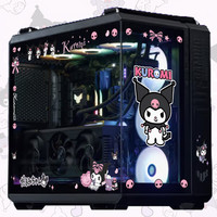 华硕 ASUSTUF GT502弹药库海景房机箱 常规无界版主题BTF背插天选吹雪姬动漫灯板台式机电脑机箱 酷洛米主题-无界版(黑机箱+灯板)