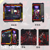华硕 ASUSTUF GT502弹药库海景房机箱 常规无界版主题BTF背插天选吹雪姬动漫灯板台式机电脑机箱 RO姬主题(黑机箱+灯板)