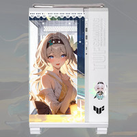 华硕 ASUSTUF GT502弹药库海景房机箱 常规无界版主题BTF背插天选吹雪姬动漫灯板台式机电脑机箱 流莹主题-无界版(白机箱+灯板)