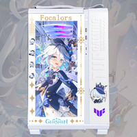 华硕 ASUSTUF GT502弹药库海景房机箱 常规无界版主题BTF背插天选吹雪姬动漫灯板台式机电脑机箱 芙宁娜主题(白机箱+灯板)