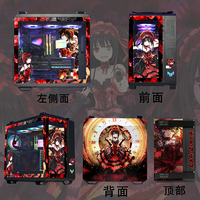 华硕 ASUSTUF GT502弹药库海景房机箱 常规无界版主题BTF背插天选吹雪姬动漫灯板台式机电脑机箱 时崎狂三主题(黑机箱+灯板)