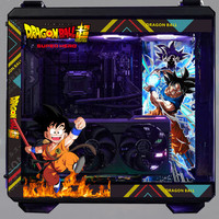 华硕 ASUSTUF GT502弹药库海景房机箱 常规无界版主题BTF背插天选吹雪姬动漫灯板台式机电脑机箱 龙珠主题-无界版(黑机箱+灯板)