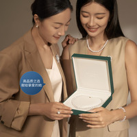 meluxe美奈 挚爱*时光天然淡水珍珠项链圆形极光高品质全珠链母亲节 【7-8mm】K金扣 45cm