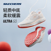 斯凯奇outlets女士休闲鞋跑鞋轻质缓震户外运动鞋时尚百搭 黑色/珊瑚色/BKCL/128294 38.5