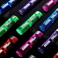 鸿鹿一次性打火机耐用高颜值透明订做印字加厚款明火 透明(红金) 10支