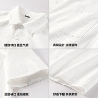 真维斯（JEANSWEST）男士短袖衬衫夏季休闲宽松翻领POLO衫上衣服青少年外穿开衫五分袖 天蓝（牛仔枫叶X） 3XL