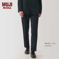 MUJI 無印良品 无印良品（MUJI） 男式 弹力针织 无褶 裤 男士长裤子春季款休闲裤 AE0Y1A4A 黑色 S(165/72A)