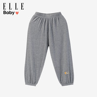 ELLE BABY儿童T恤纯色棉透气中大童夏装薄款短袖上衣 防蚊裤-