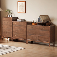 源氏木语实木九斗柜现代玄关柜胡桃木卧室储物柜北欧轻奢收纳柜子 (橡木胡桃色)1.35米七斗柜