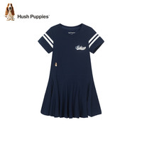 暇步士(Hush Puppies)童装儿童女童夏季时尚甜美连衣裙 深藏蓝B 120