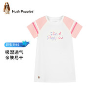 暇步士（Hush Puppies）童装儿童女童夏季时尚甜美连衣裙 本白A 140