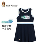 暇步士（Hush Puppies）童装儿童女童夏季时尚甜美连衣裙 深藏蓝C  【无袖款】 130
