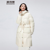 波司登（BOSIDENG）羽绒服女新款中长款连帽保暖时尚收腰显瘦冬季外套