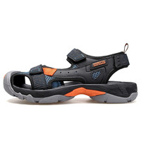 悍途(Humtto)户外春夏透气网面户外排水鞋防滑耐磨款溯溪鞋 黑-藏蓝-男 44