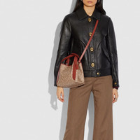 蔻驰（COACH）【专享直降】奥莱女士HADLEY 21号半月包单肩斜挎包中号菜篮子 B4/棕黄色 锈红色