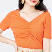 秋水伊人甜美法式V领短袖针织衫夏季新款女显瘦小个子上衣