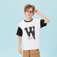 Kappa Kids卡帕儿童夏季短袖简约百搭男女童T恤校园风圆领上衣 薄款