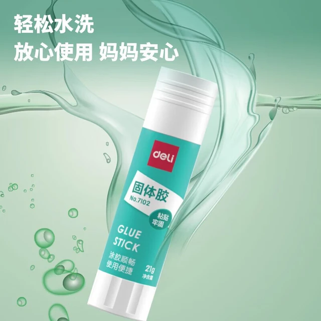 得力（deli）高粘度PVA固体胶水/胶棒 速干耐用可水洗胶棒 儿童手工粘胶学生文具 办公用品 36克支 12支-P07103