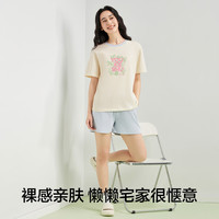 有棵树 YOUKESHU【5A级抑菌】睡衣女夏季100%纯棉短袖短裤女士家居服套装25年新品