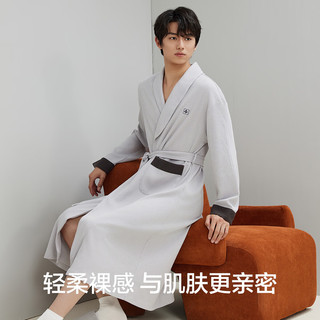 有棵树男士睡袍新疆长绒棉华夫格宽松裸感加长款睡衣男浴袍家居服