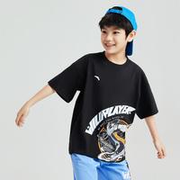 少年感T恤夏季薄款凉感男童短袖T恤大童短T休闲宽松安踏童装