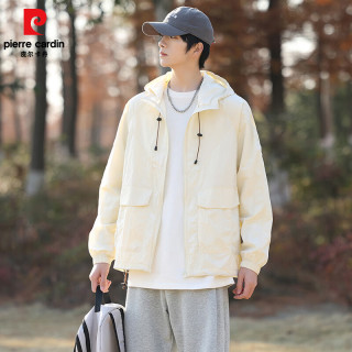 皮尔·卡丹 皮尔卡丹日系防晒衣外套男女2025夏季宽松款户外休闲连帽工装夹克衫百 深灰色 M