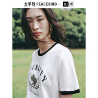 PEACEBIRD/太平鸟 刺绣图案 女士短袖T恤