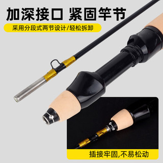 钓哈哈插节冰钓竿圆稍插接便携迷你短小冬钓竿超轻钓鱼竿 裸竿67cm