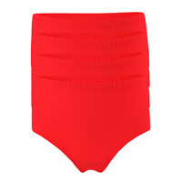 A&B 女士纯棉抗菌高腰三角裤 KB2822 4条装