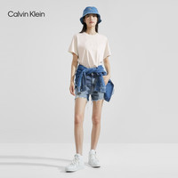 Calvin Klein Jeans夏季女士简约贴片街头潮流ck毛边纯棉牛仔短裤ZW02068 1A4-