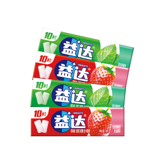 益达无糖口香糖混合口味10粒*4约56g 木糖醇口气清新糖休闲零食糖果