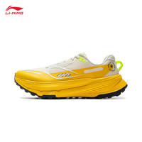 李宁 LI-NING的卢2丨越野跑鞋男鞋25夏季beng丝轻质透气低帮户外运动鞋 米白色/铬黄色-2 41.5