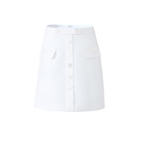 BASIC HOUSE/百家好高级感短裙短款西装面料a字裙职业商务半身裙 咖色 XL