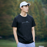 拓路者(Pioneer Camp)100%纯棉T恤男圆领短袖夏季登山印花潮牌男装宽松休闲上衣男装 黑色 180/100A(XL)