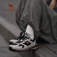 CAMEL【破晓】骆驼运动鞋女网面透气户外休闲鞋女鞋复古慢跑鞋女款鞋子 X23C097001，奶茶色，女款 38