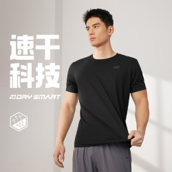 361° 361运动t恤男2025夏季轻薄速干上衣男士跑步服透气弹力短袖