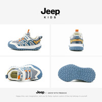 Jeep女童透气网鞋夏款小童宝宝鞋2025运动鞋男童网面儿童鞋子 蓝色 23 鞋内长约15.5cm