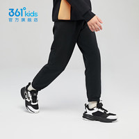 361°童装男女童梭织长裤夏季中大童运动速干裤3-12岁儿童防蚊裤 【针织】经典黑 140