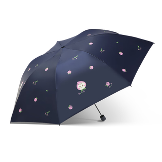 天堂伞黑胶防晒防紫外线太阳伞遮阳伞轻小巧便携折叠晴雨伞女两用 午夜蓝