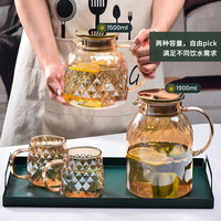 冷水壶玻璃耐高温家用北欧风夏季冰箱大容量泡茶壶凉水壶杯套装