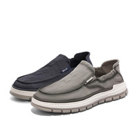 父亲节百丽爸爸鞋夏透气休闲帆布鞋男百搭舒适一脚蹬D3GC3BM3 灰色 40