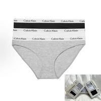 百亿补贴：Calvin Klein 卡尔文·克莱恩 FW22款 纯色Logo提花性感防夹臀内裤 女款 3条装