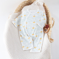 俏贝熊婴儿连体衣夏季薄款新生儿空调服宝宝哈衣纯棉内衣家居服夏天衣服 雨伞连体衣 80cm