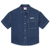Levi's李维斯儿童牛仔衬衫短袖夏季新款经典水洗男童女童衬衣童装   【建议身高98-104cm】