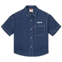 Levi's李维斯儿童牛仔衬衫短袖夏季新款经典水洗男童女童衬衣童装   【建议身高98-104cm】