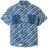 Levi's 李维斯童装夏季新款男童牛仔衬衫儿童舒适字母印花短袖上衣  150 /72 【建议身高140-152cm】